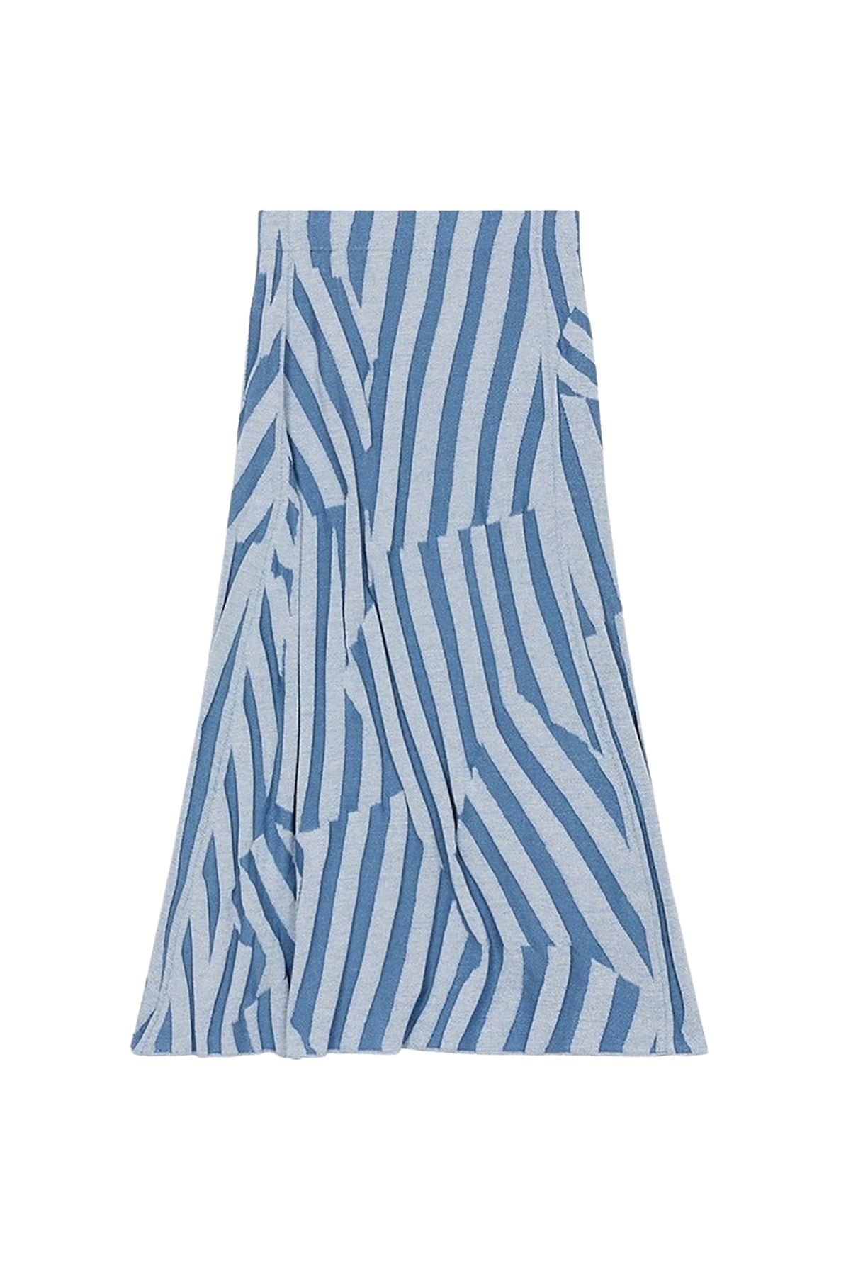 Kenzo Dazzle Stripe midi skirt in wool - Cyan