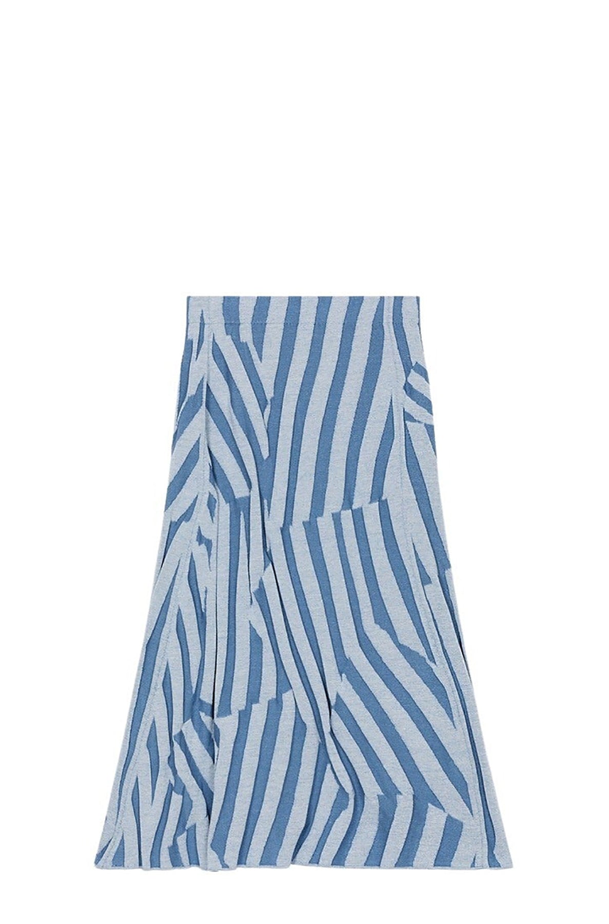 Jupe midi "Kenzo Dazzle Stripe" en laine - Cyan