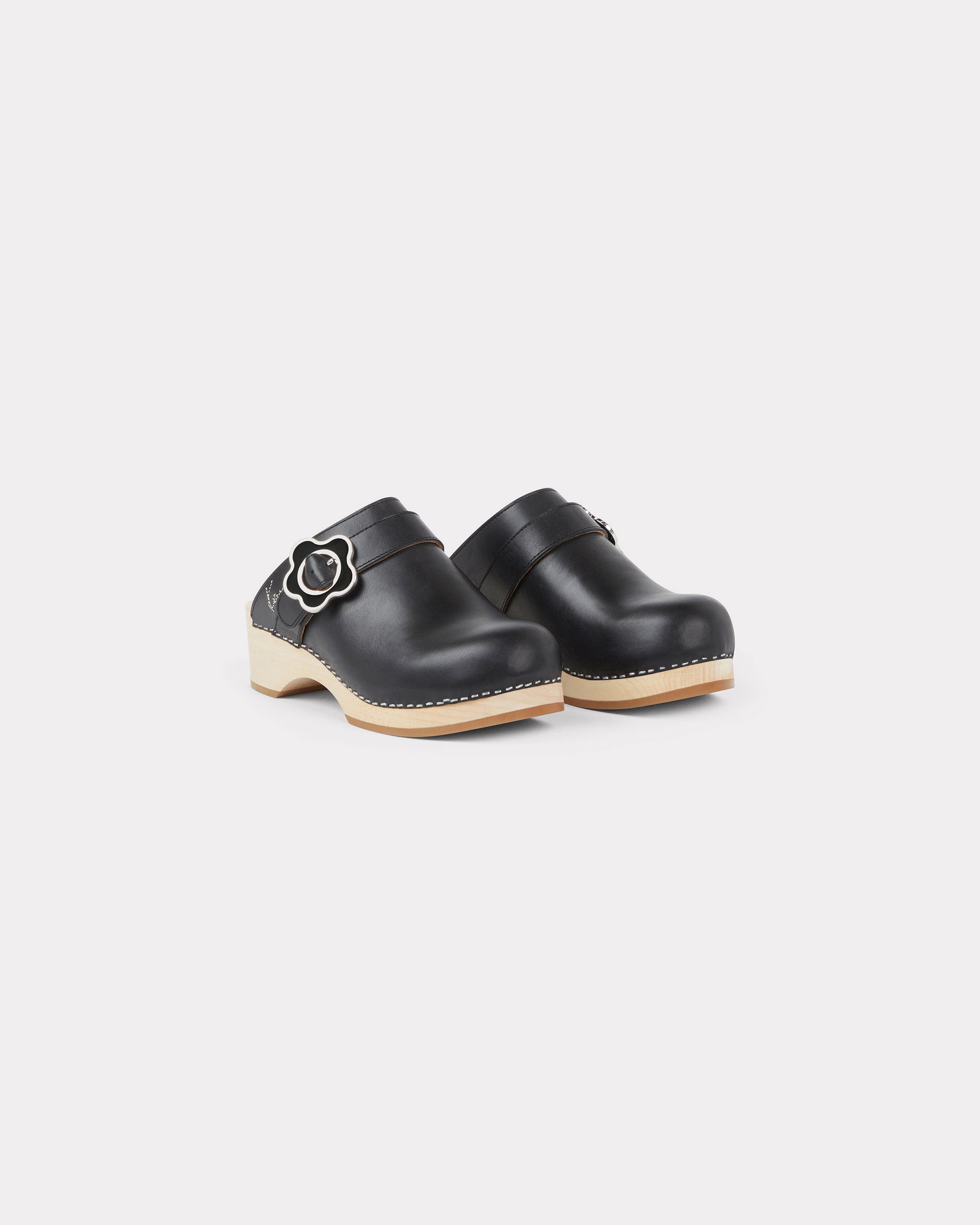 Mules sabots Kenzo Clog en cuir végétal - Black