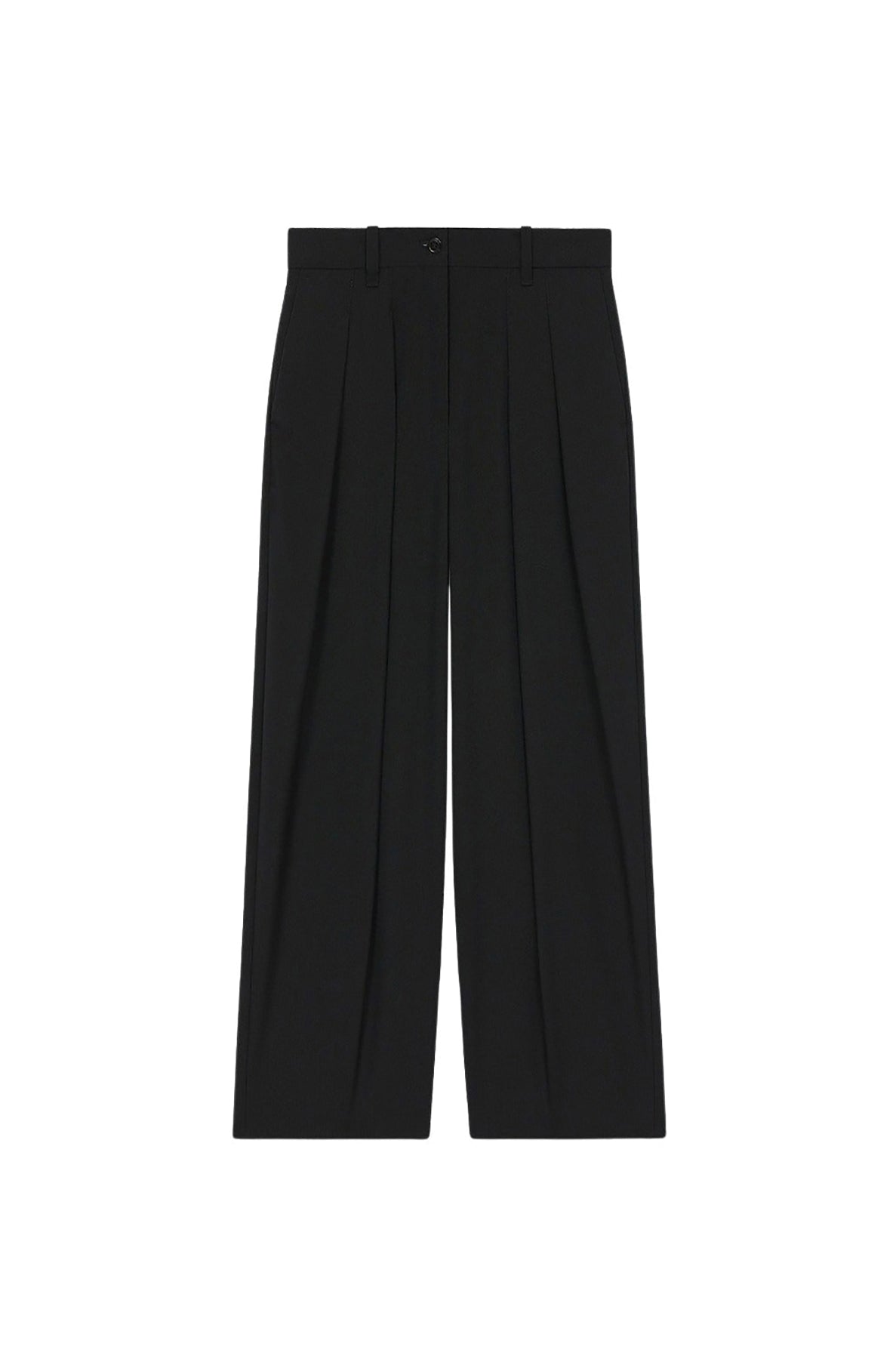 Pantalon plissé en laine - Black