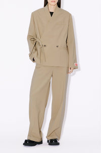 Pantalon de tailleur en laine vierge - Dark Beige