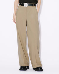 Pantalon de tailleur en laine vierge - Dark Beige