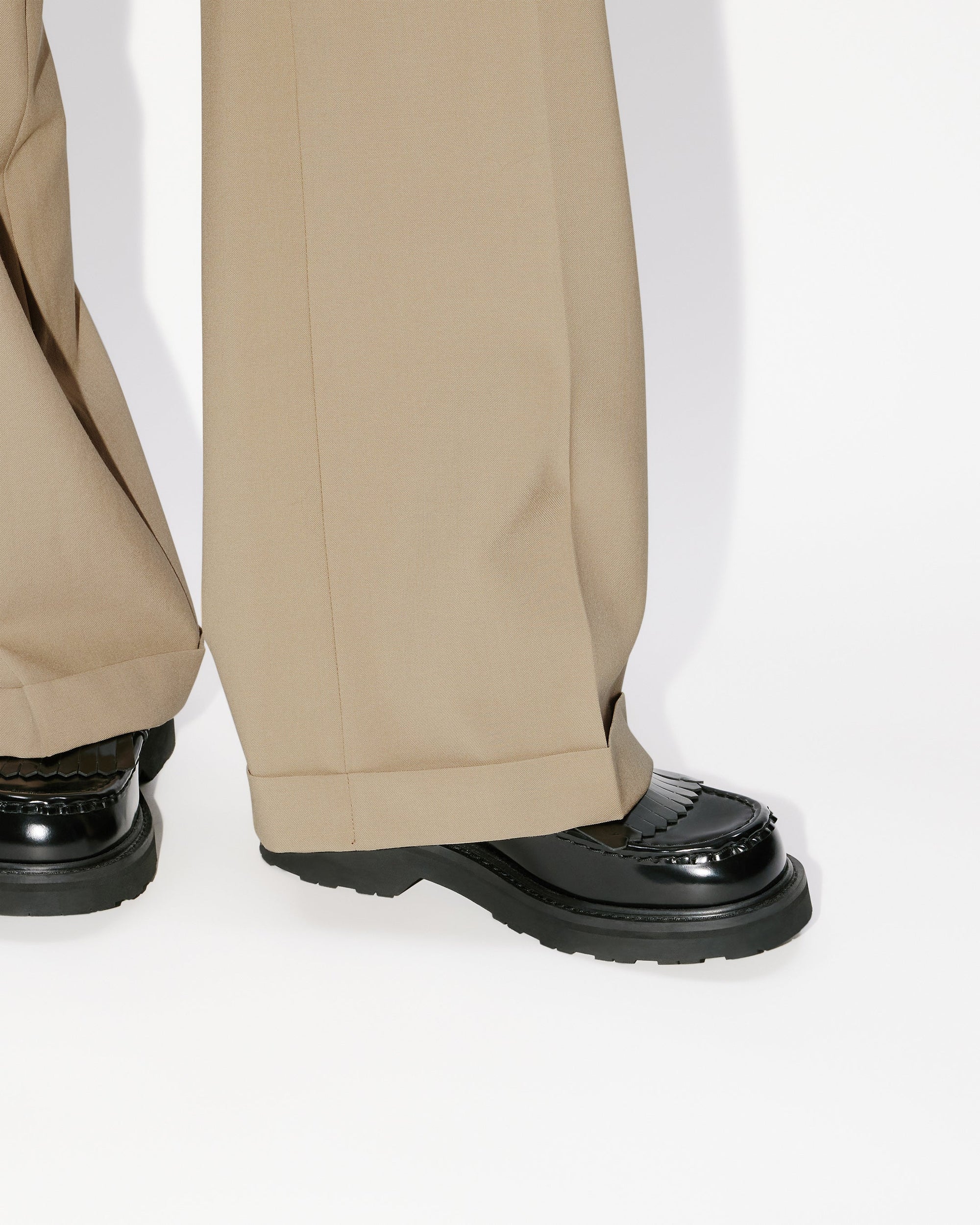 Pantalon de tailleur en laine vierge - Dark Beige