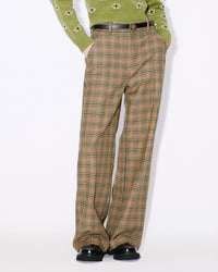 Pantalon tailoring en laine mélangé - Dark Camel