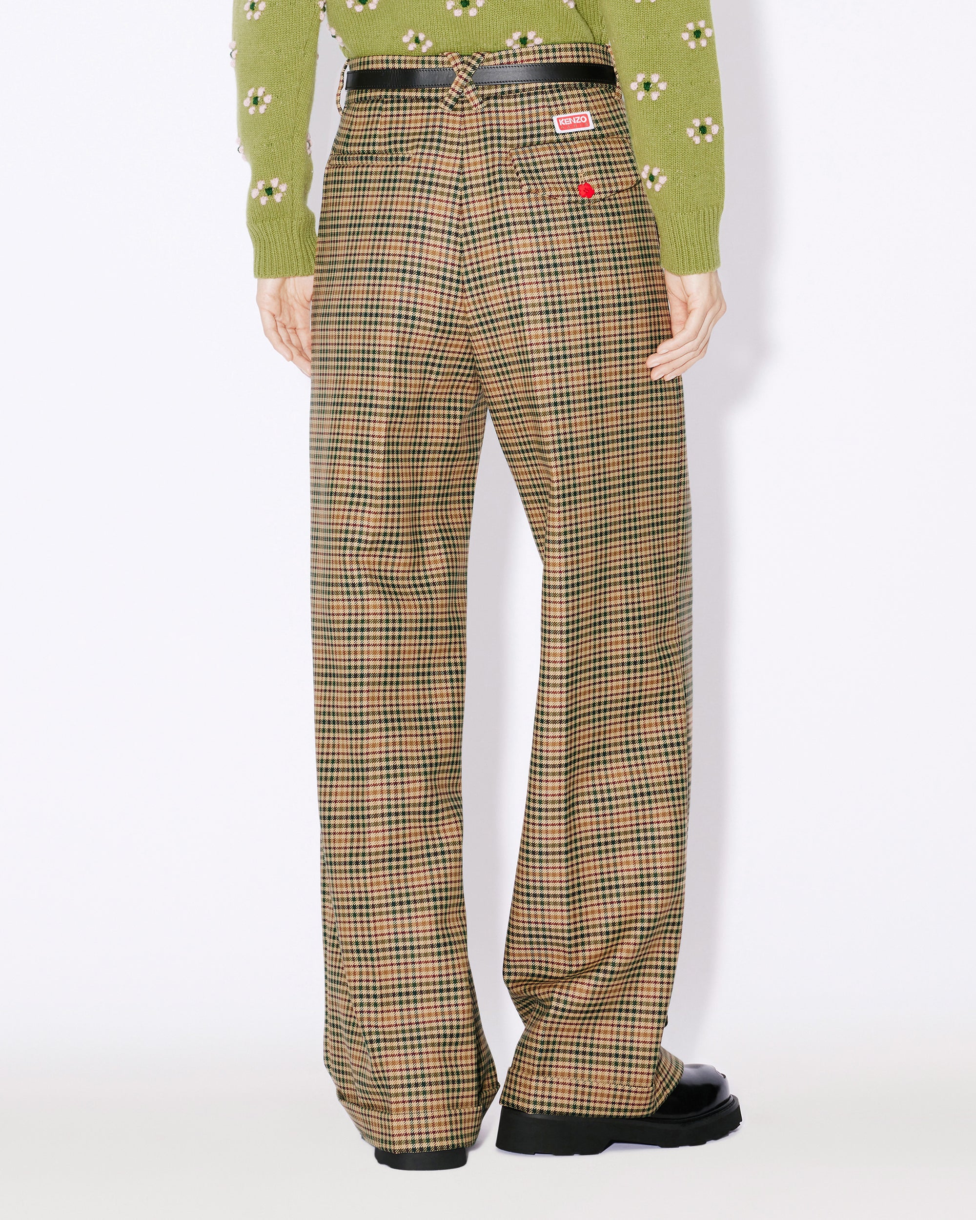 Pantalon tailoring en laine mélangé - Dark Camel