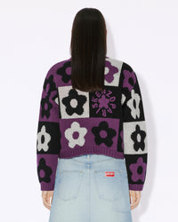 Boke Flower Checkerboard wool jumper - Aubergine