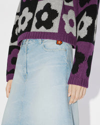 Boke Flower Checkerboard wool jumper - Aubergine