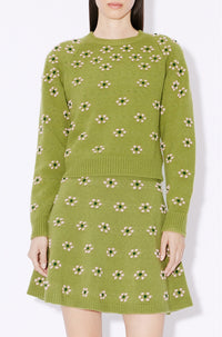 Fair Isle Wool Popcorn Sweater - Green