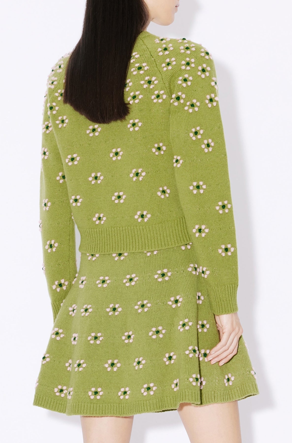 Fair Isle Wool Popcorn Sweater - Green