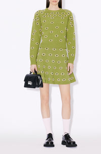 Fair Isle Wool Popcorn Sweater - Green