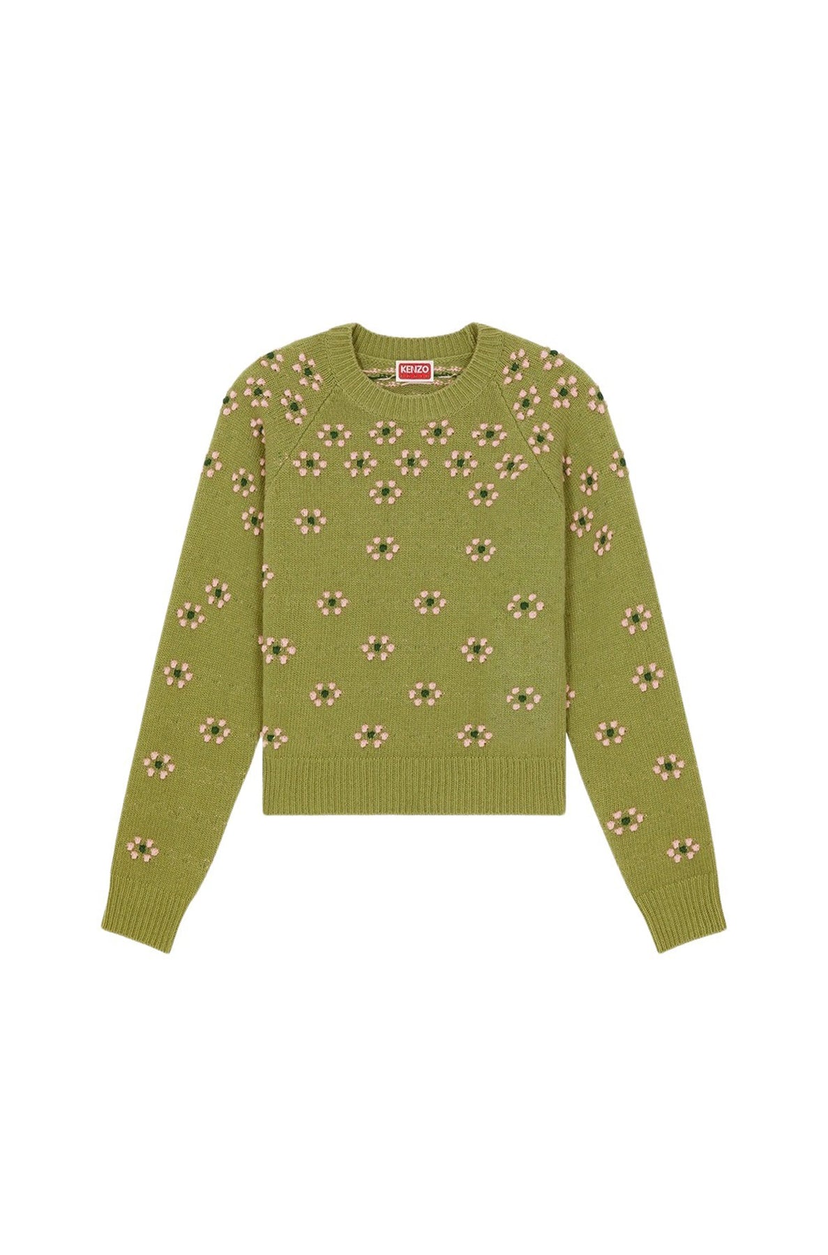 Fair Isle Wool Popcorn Sweater - Green