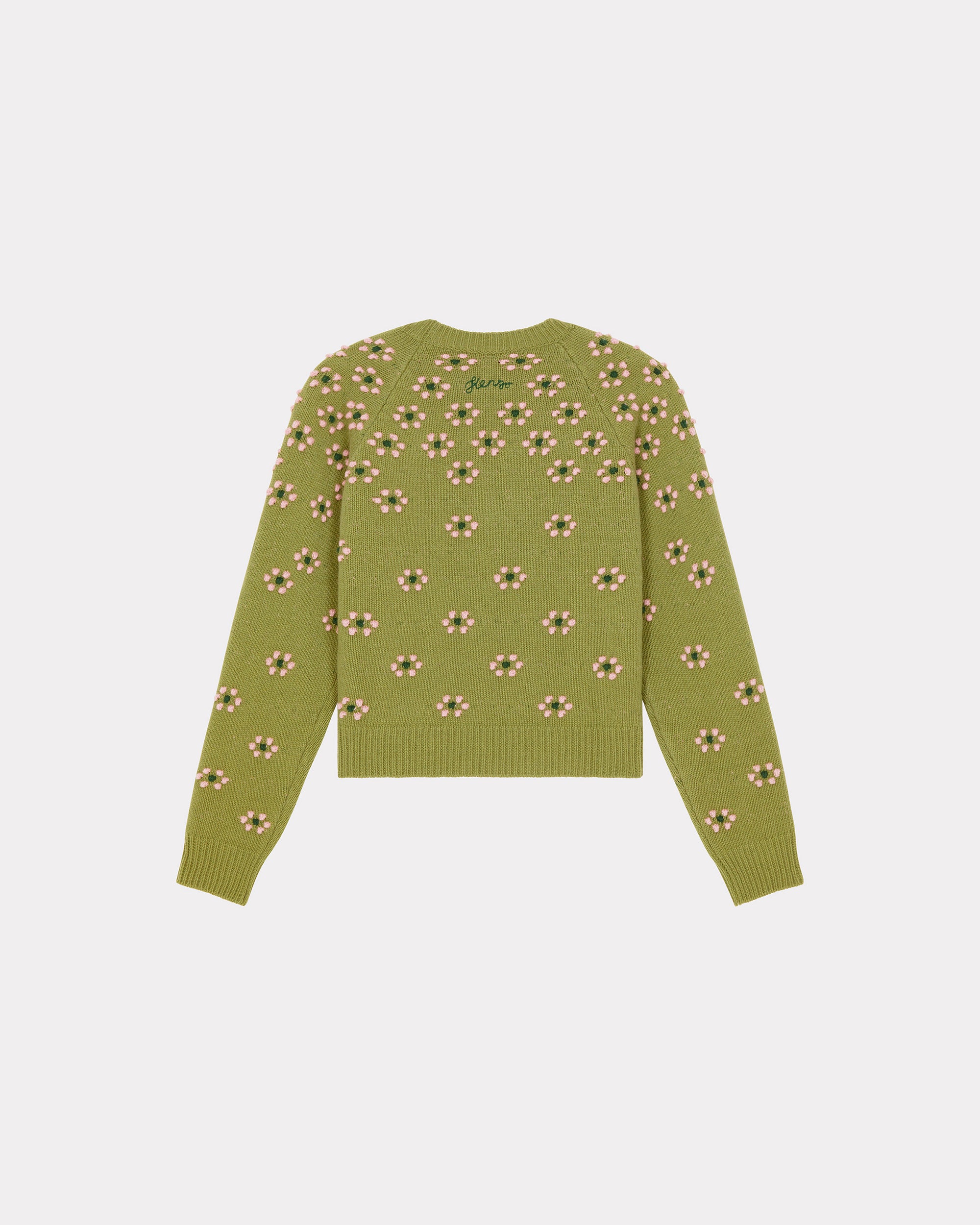 Fair Isle Wool Popcorn Sweater - Green