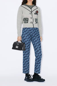 Pull trompe-l'œil "Kenzo with Love" en laine - Pale Grey