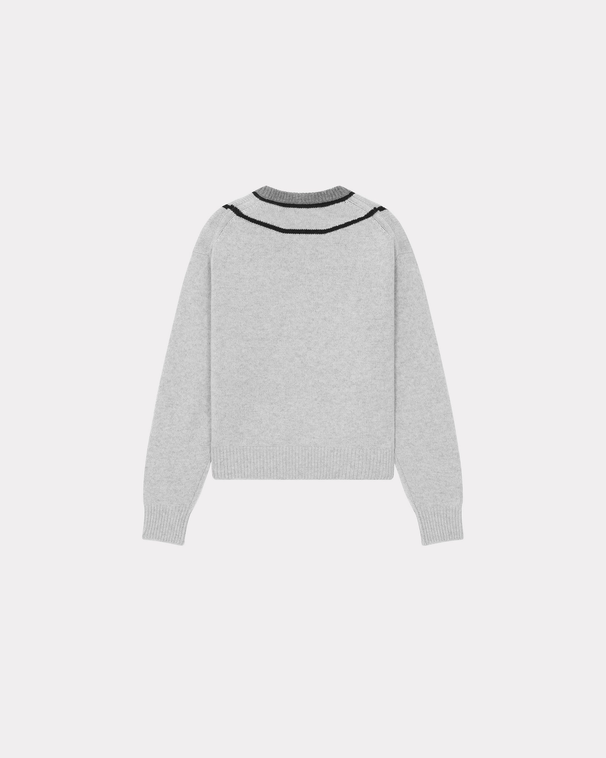 Pull trompe-l'œil "Kenzo with Love" en laine - Pale Grey