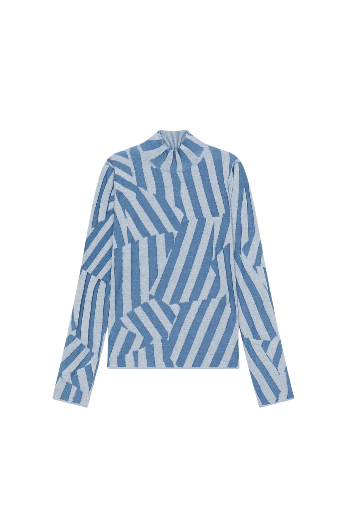 Pull "Kenzo Dazzle Stripe" en laine - Cyan
