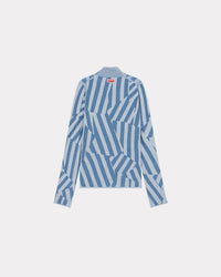 Pull "Kenzo Dazzle Stripe" en laine - Cyan