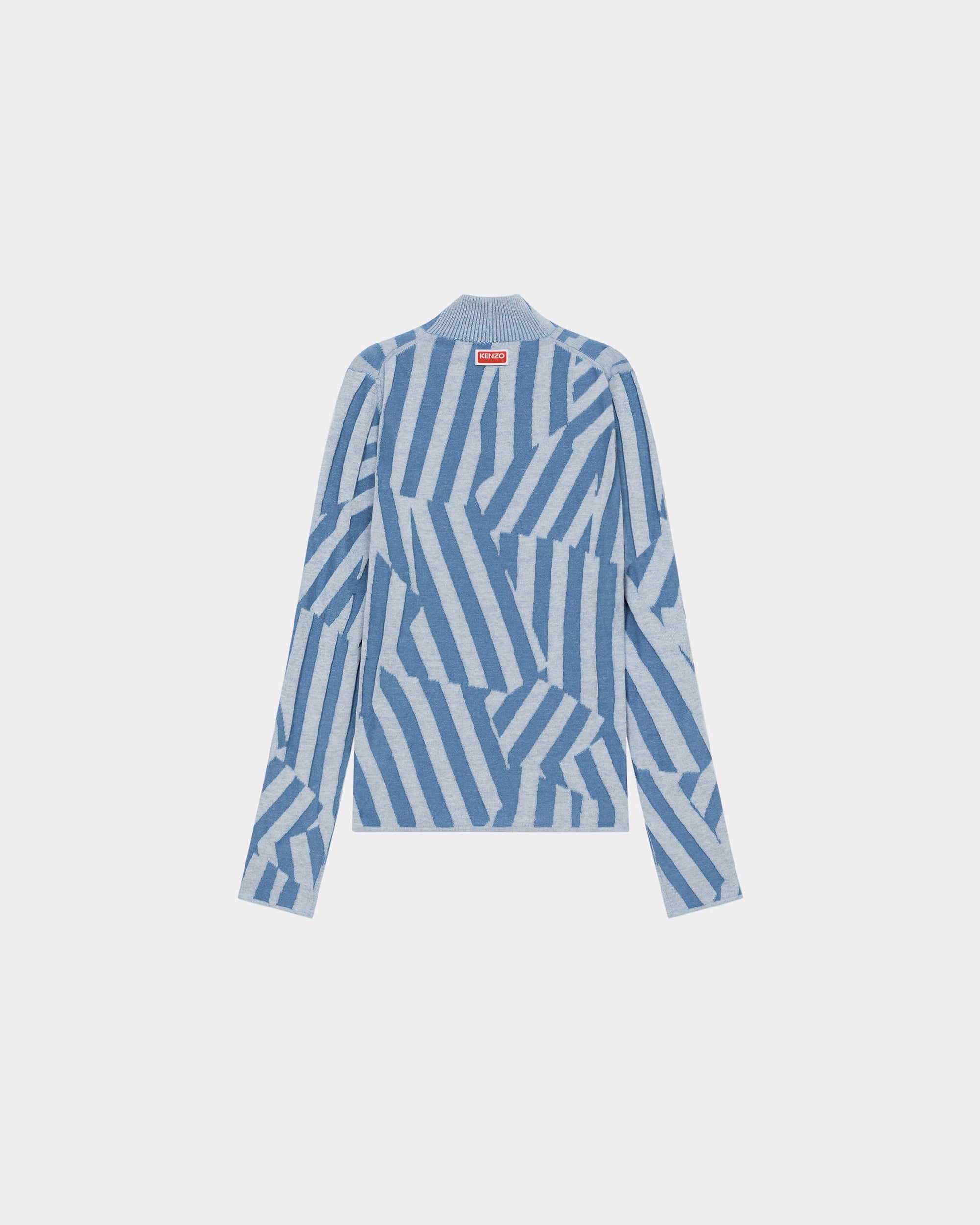 Pull "Kenzo Dazzle Stripe" en laine - Cyan