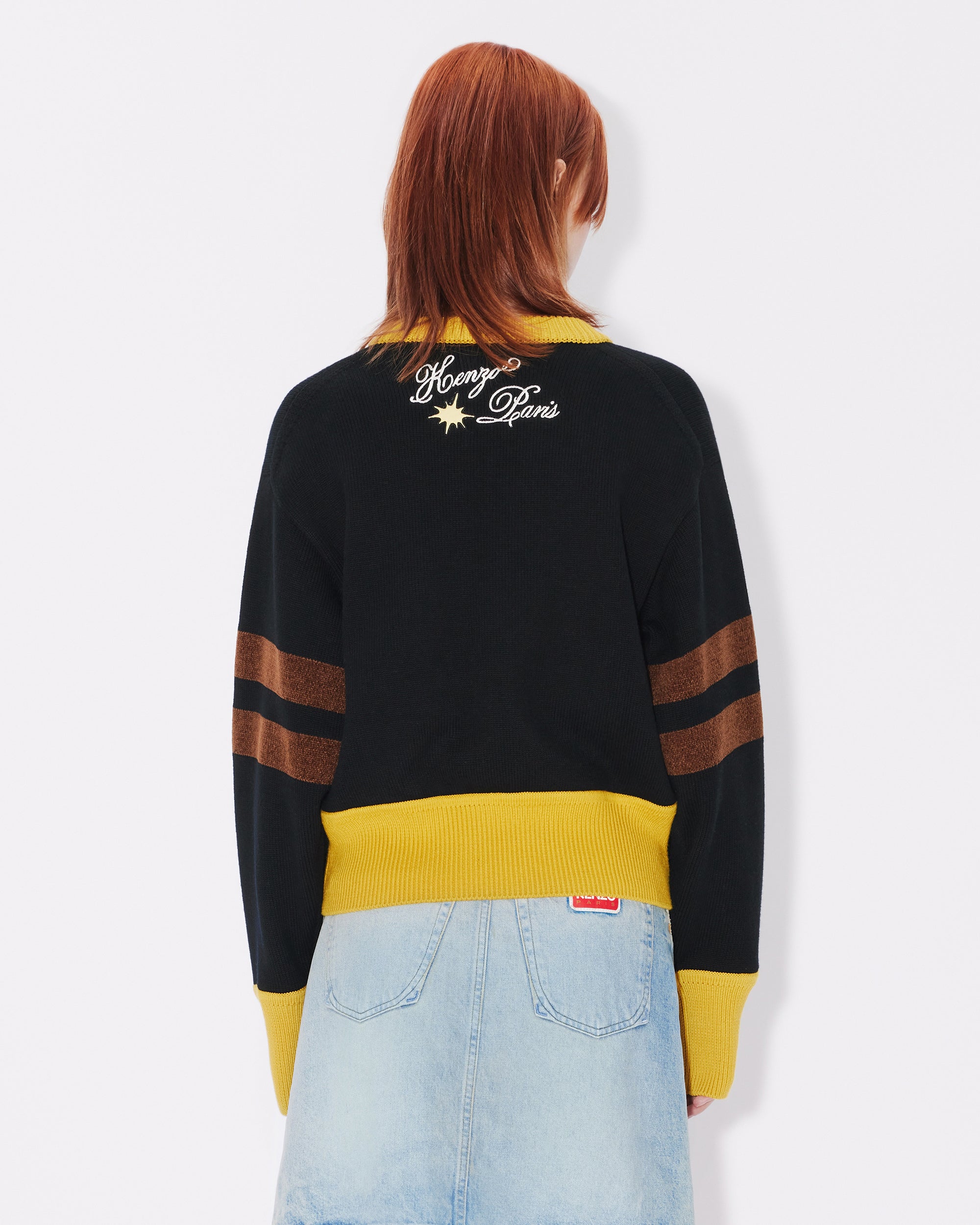 Pull brodé "Kenzo Party" en laine - Black