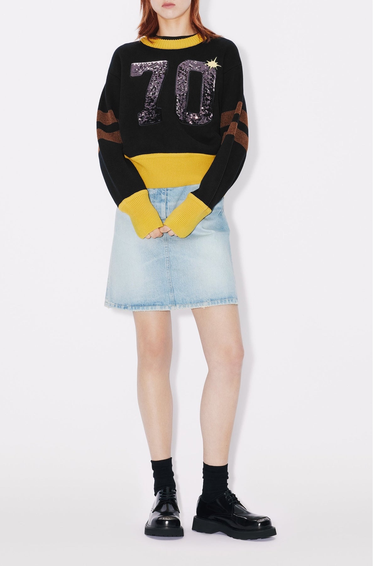 Pull brodé "Kenzo Party" en laine - Black