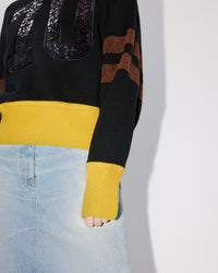 Pull brodé "Kenzo Party" en laine - Black