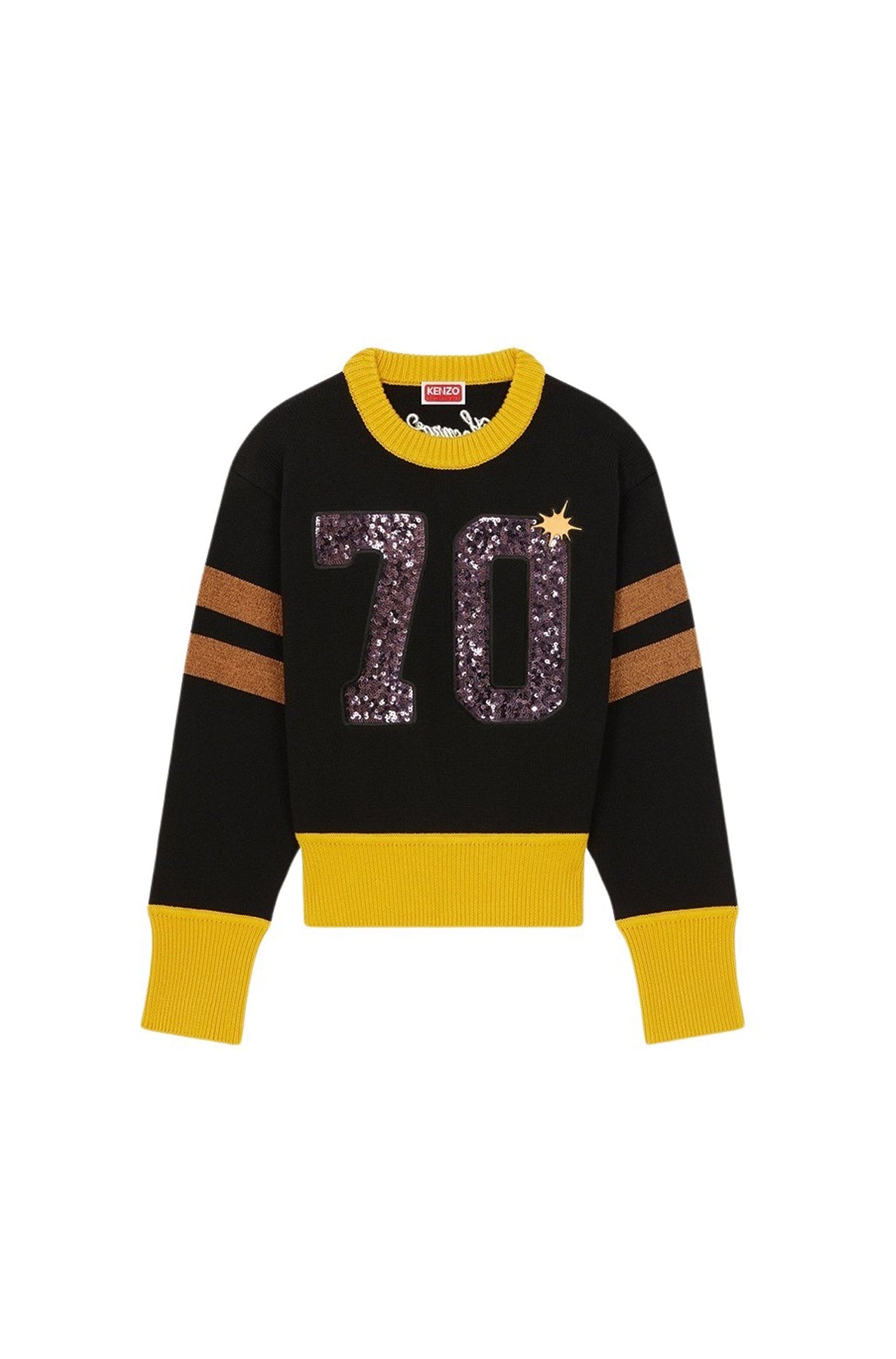Pull brodé "Kenzo Party" en laine - Black