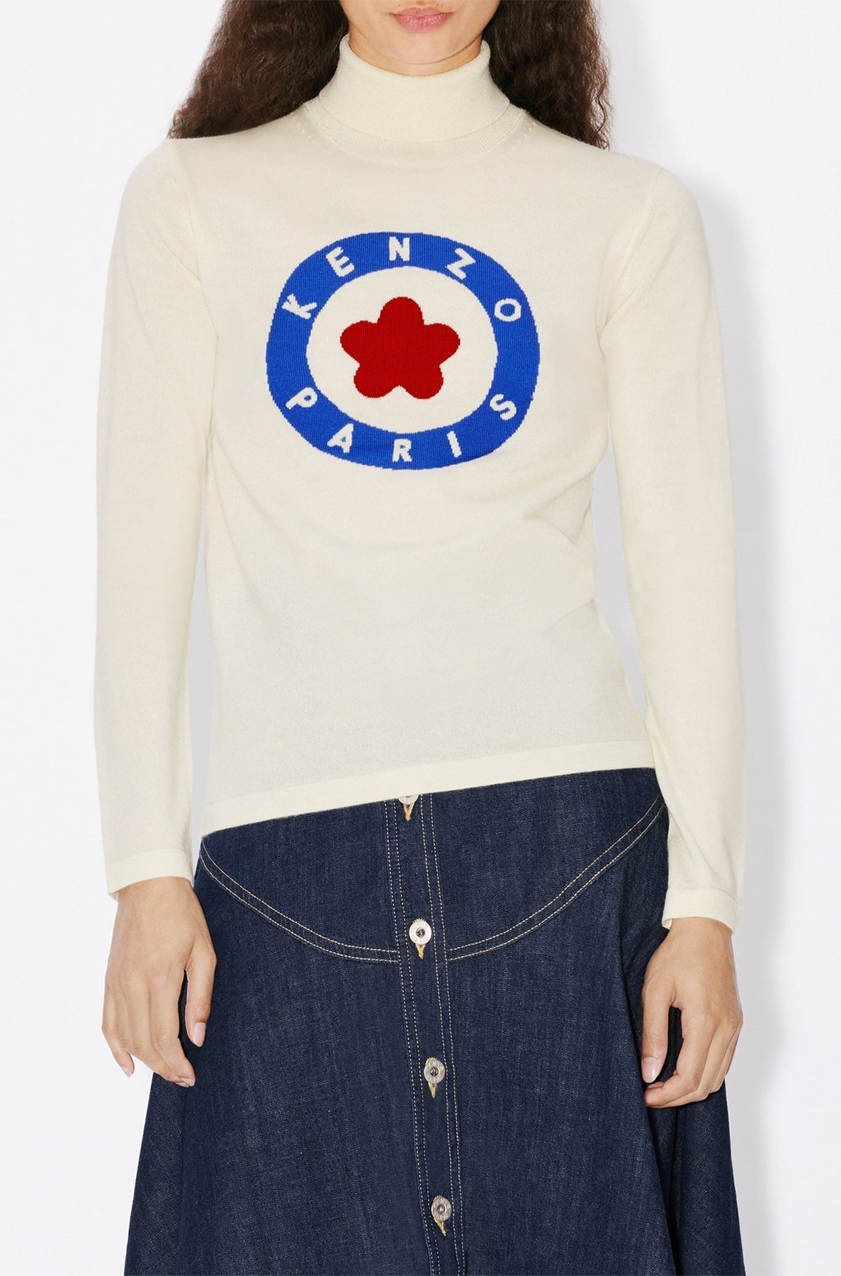 Pull "Kenzo Target" en laine - Off White
