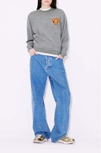 Pull brodé "Kenzo Kingyo Crest" en laine - Pearl Grey