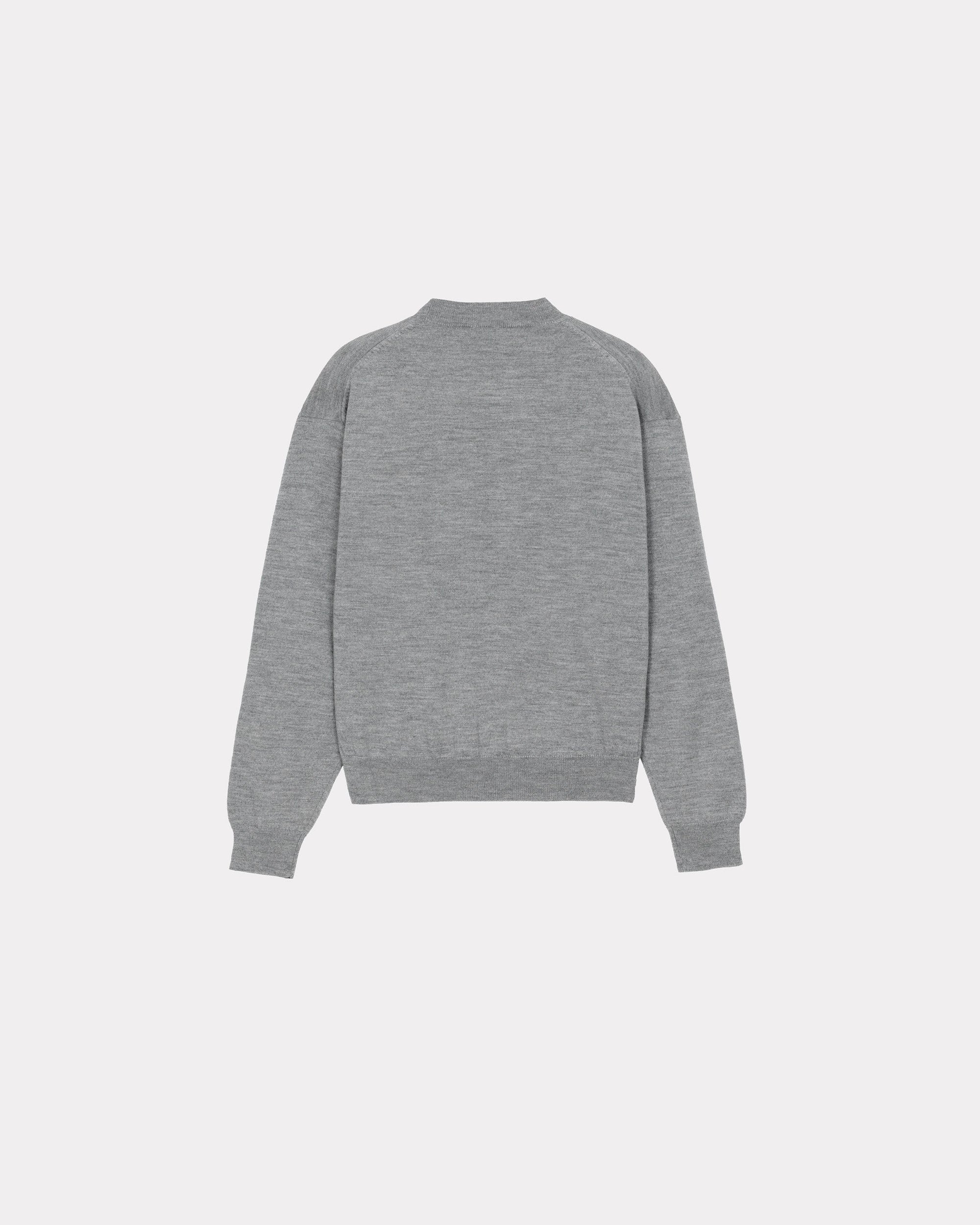 Pull brodé "Kenzo Kingyo Crest" en laine - Pearl Grey