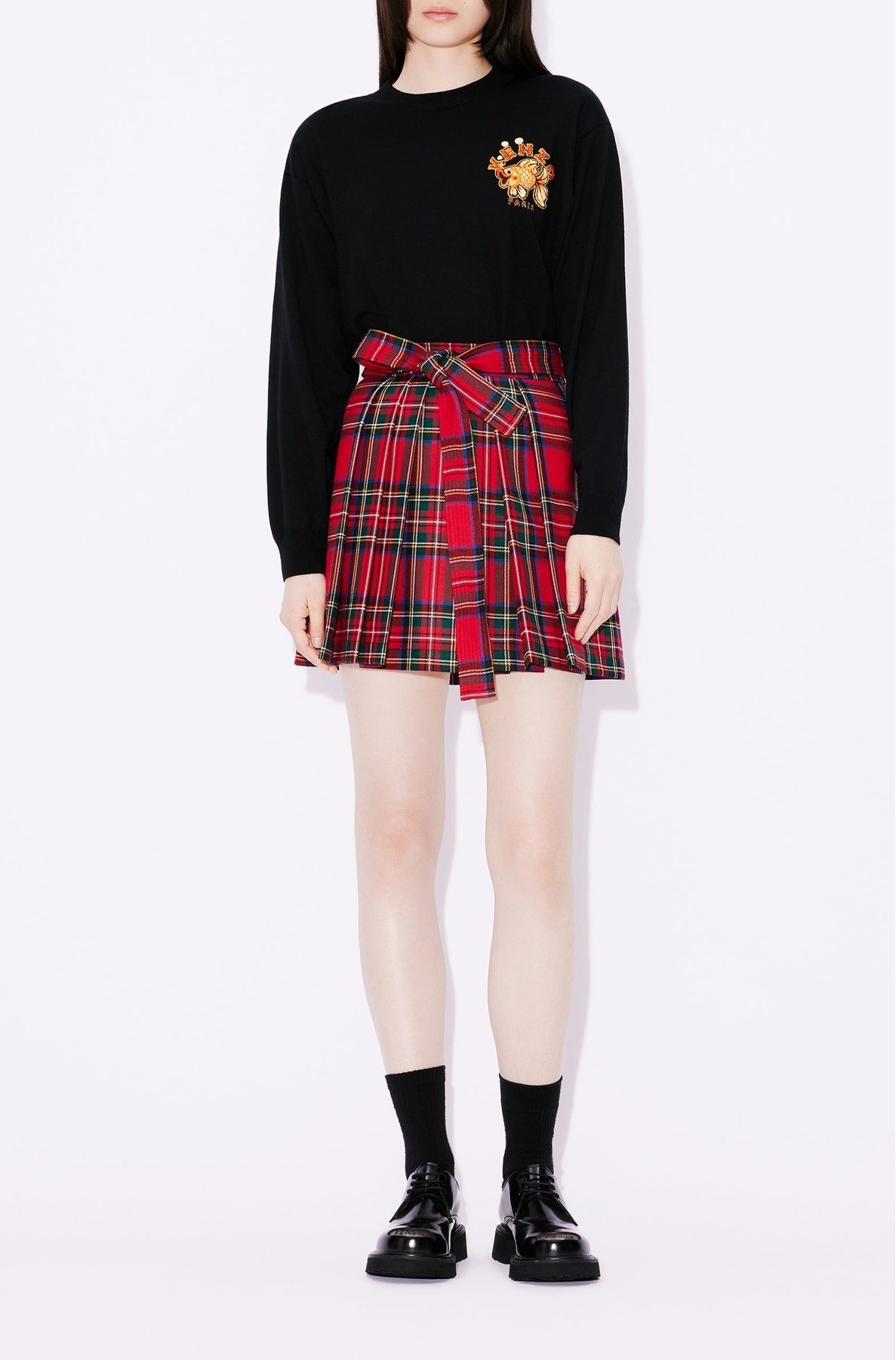 Pull brodé "Kenzo Kingyo Crest" en laine - Black