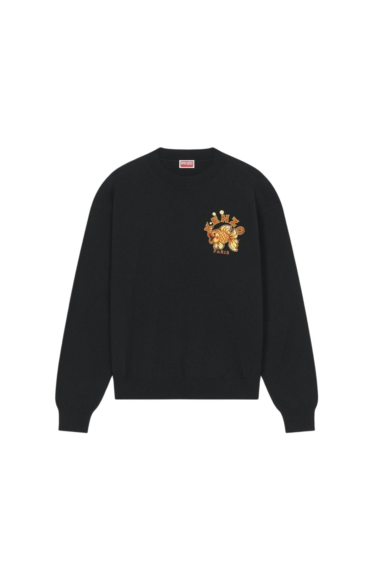 Pull brodé "Kenzo Kingyo Crest" en laine - Black