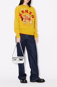 Pull brodé "Kenzo Kingyo Placé" en laine - Honey