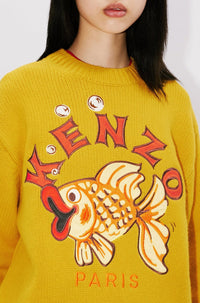 Pull brodé "Kenzo Kingyo Placé" en laine - Honey