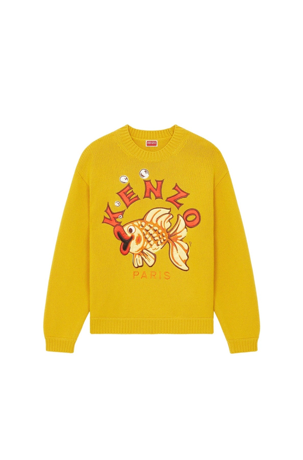 Pull brodé "Kenzo Kingyo Placé" en laine - Honey