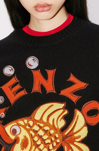 Pull brodé "Kenzo Kingyo Placed" en laine - Black
