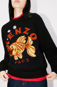 Pull brodé Kenzo Kingyo Placed en laine - Black