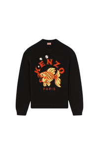 Pull brodé "Kenzo Kingyo Placed" en laine - Black
