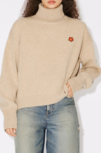 Boke Flower embroidered jumper in wool - Tobacco