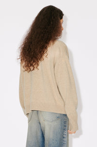 Boke Flower embroidered jumper in wool - Tobacco
