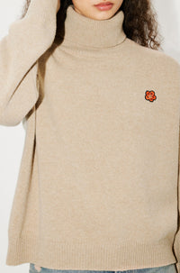 Boke Flower embroidered jumper in wool - Tobacco