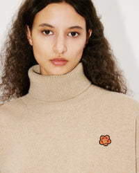 Boxy Turtle Neck Crest Jumper