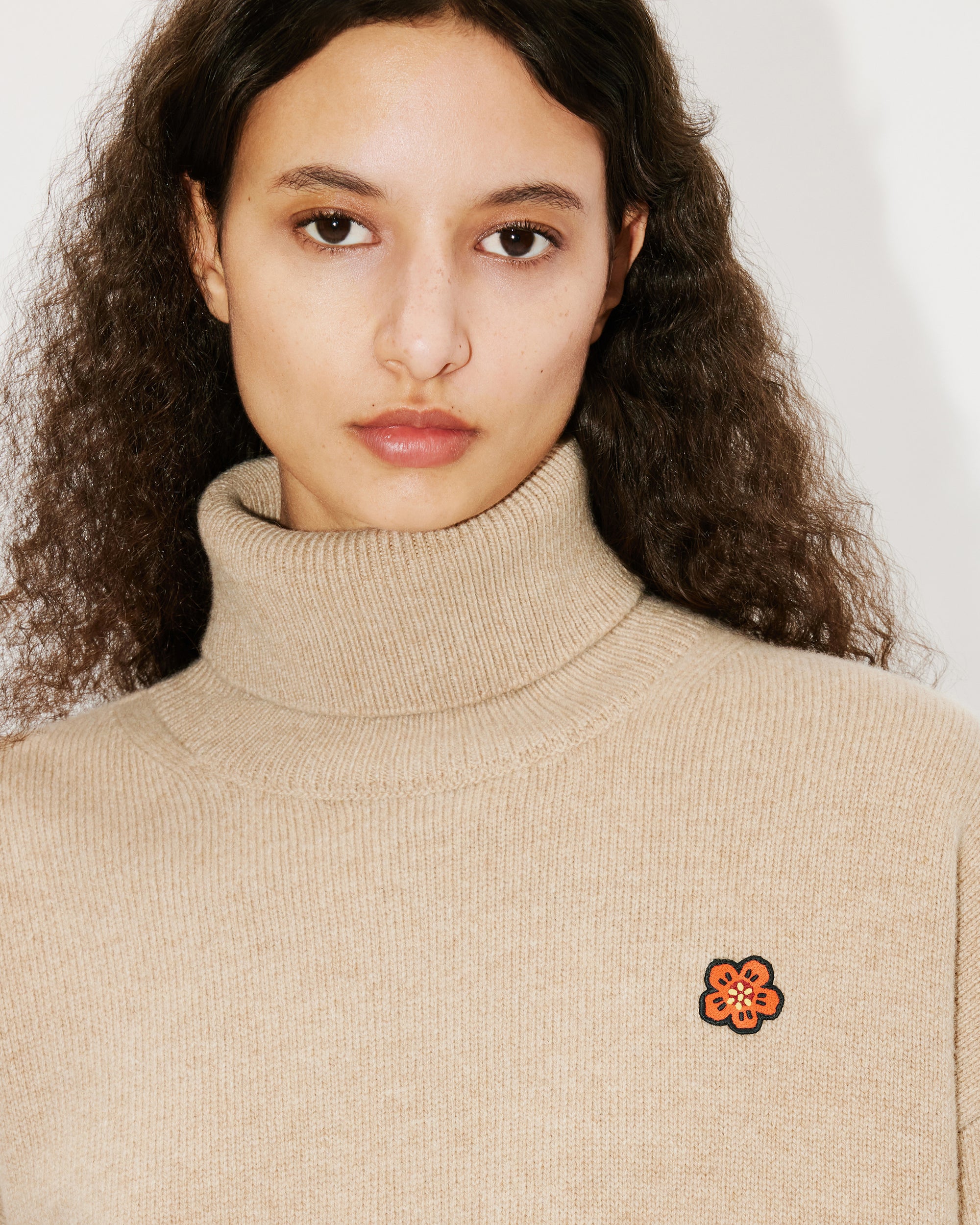 Boxy Turtle Neck Crest Jumper