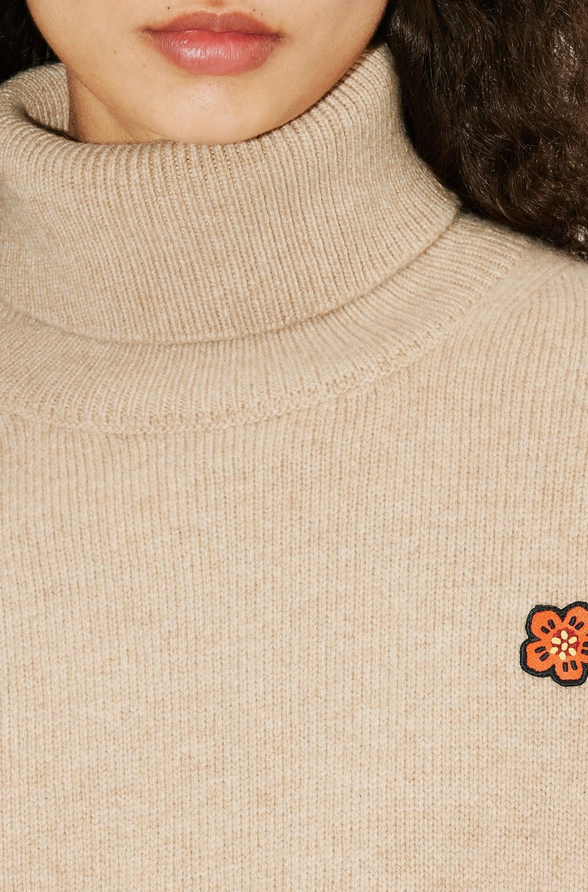 Boke Flower embroidered jumper in wool - Tobacco