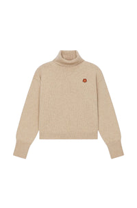 Boke Flower embroidered jumper in wool - Tobacco