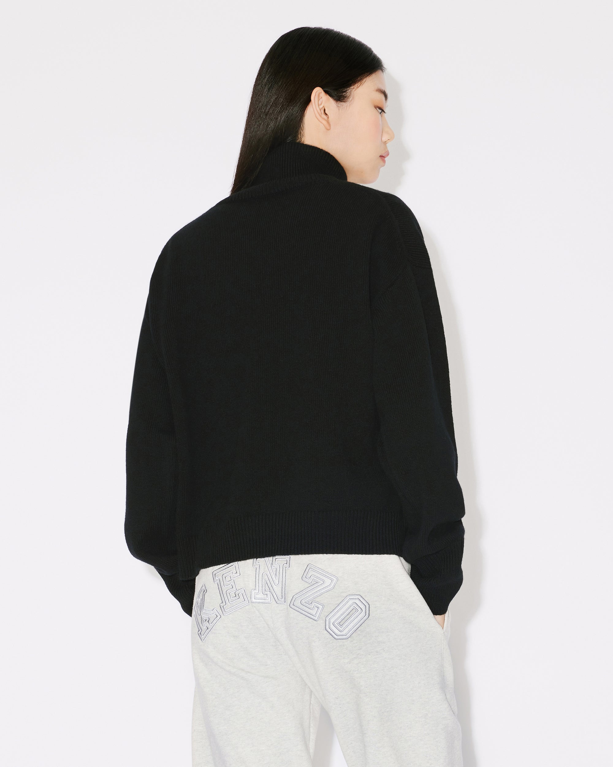 Boxy Turtle Neck Crest Jumper
