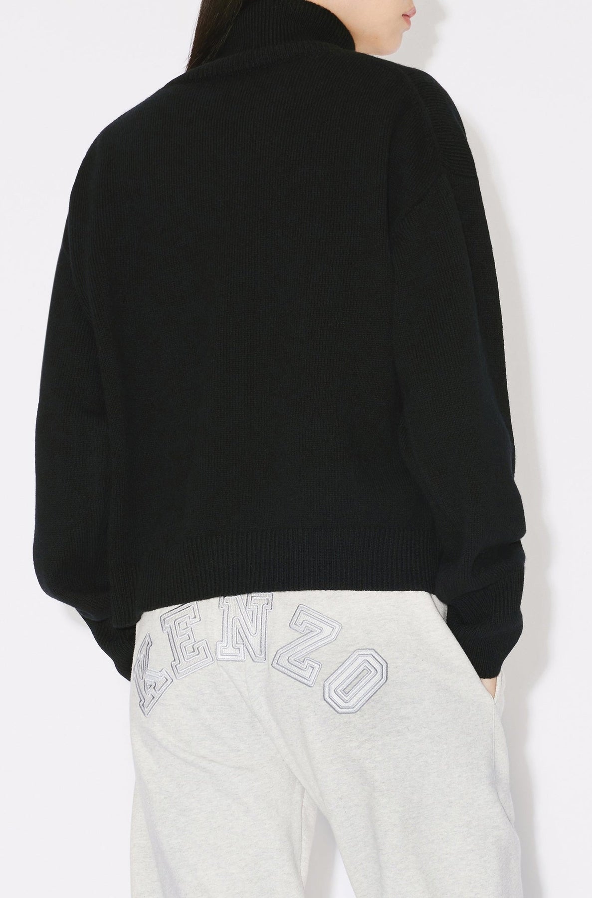 Boke Flower embroidered jumper in wool - Black