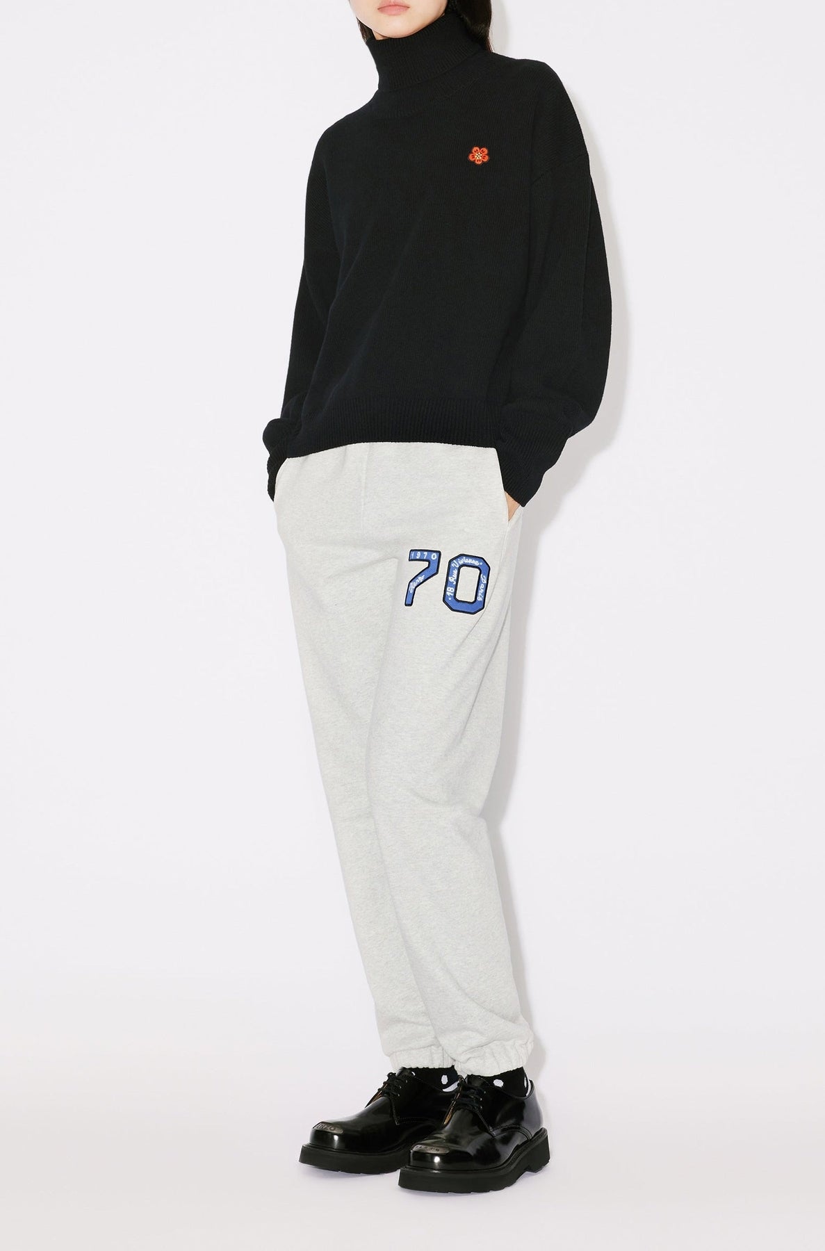 Boke Flower embroidered jumper in wool - Black