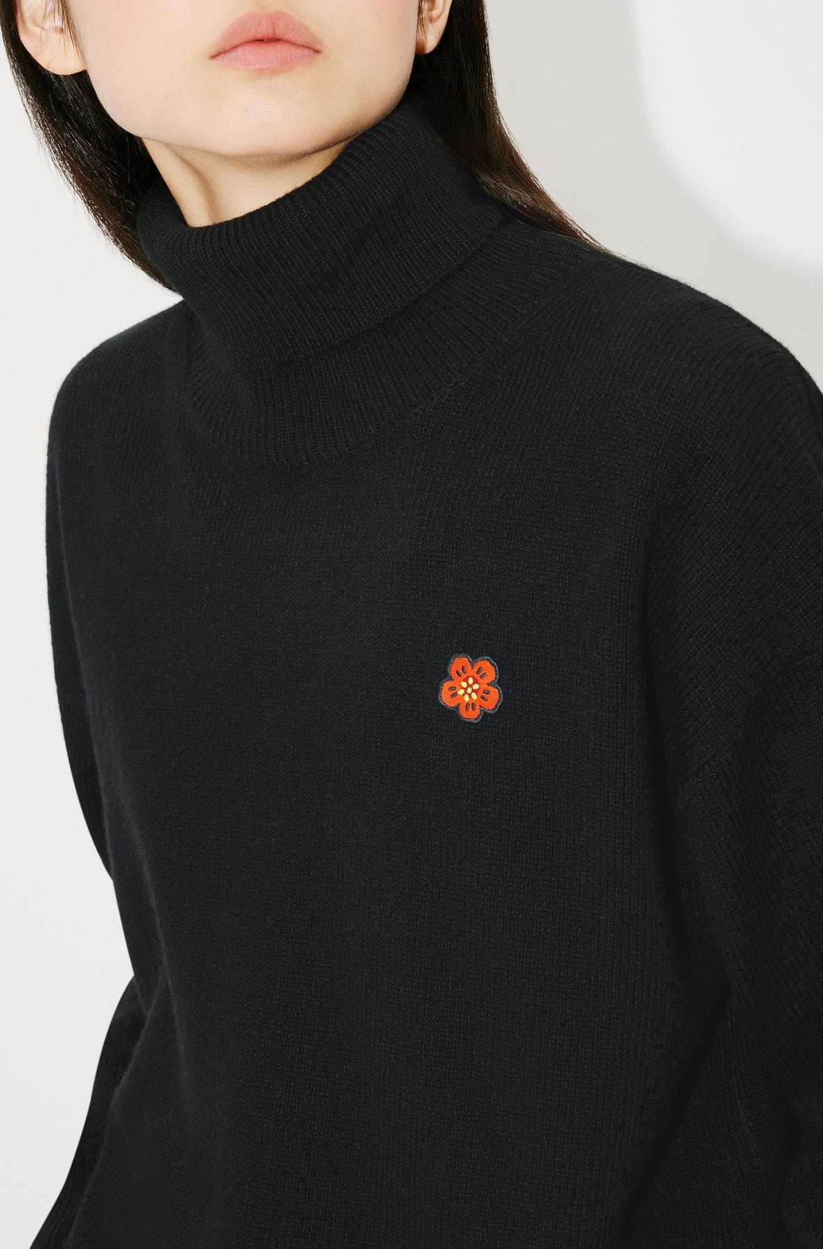 Boke Flower embroidered jumper in wool - Black