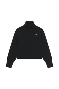 Boke Flower embroidered jumper in wool - Black