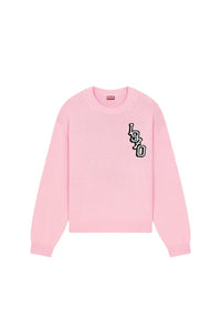 Pull brodé "Varsity Tiger" en laine - Faded Pink