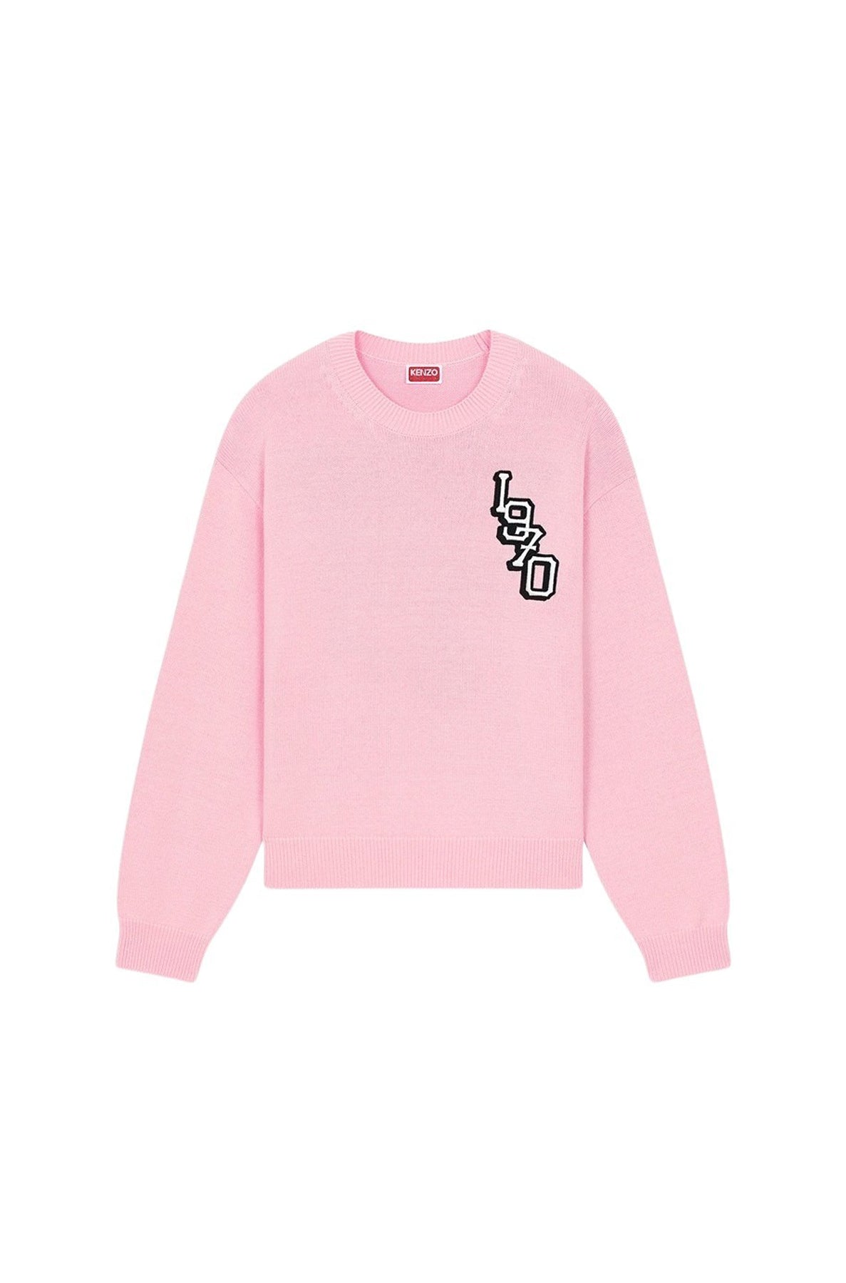 Pull brodé "Varsity Tiger" en laine - Faded Pink